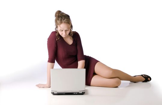 Surfing the internet while sitting on the floor
