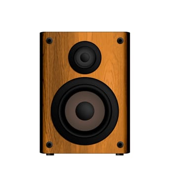 Wooden Loud Speaker Isolated on White