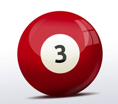 Number three billiard ball