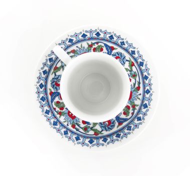 Ornamented teacup top view