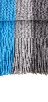 Close-up of striped woolen scarf
