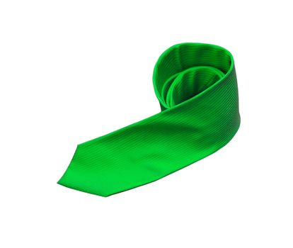 green tie isolated on a white background