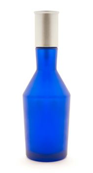 Blue bottle isolated on white background