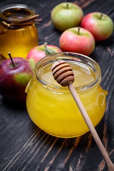 Still life with apples and honey to the August holiday