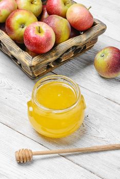 Still life with apples and honey to the August holiday