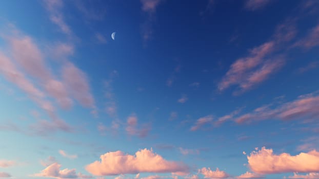 Cloudy blue sky abstract background, blue sky background with tiny clouds, 3d rendering

