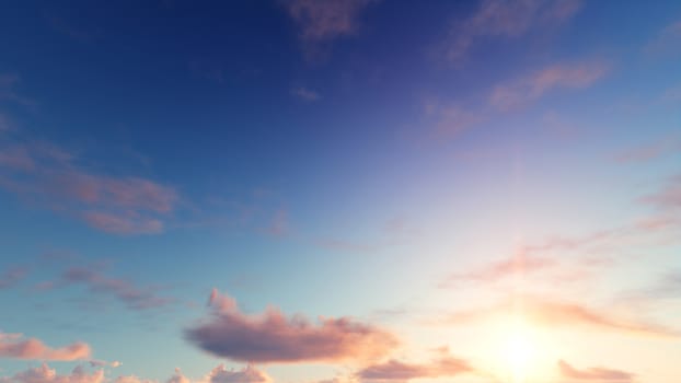 Cloudy blue sky abstract background, blue sky background with tiny clouds, 3d rendering

