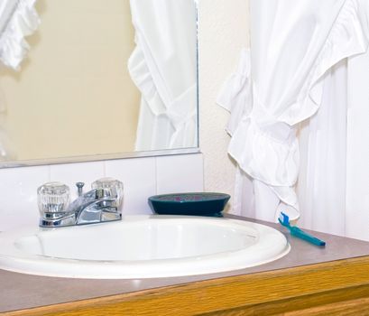 A modern bathroom sink