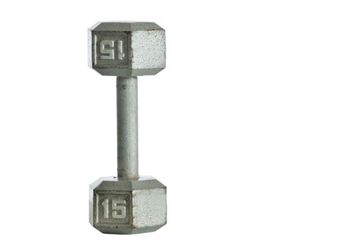 Barbell isolated with a clipping path onto a white background