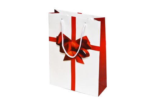 A special gift bag from a luxery store. Isolated on white background with a clipping path