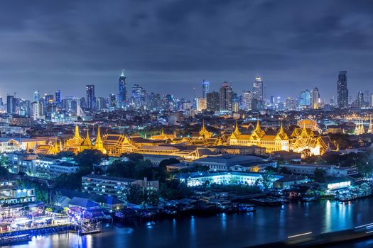 Grand palace at twilight in Bangkok, Thailand

