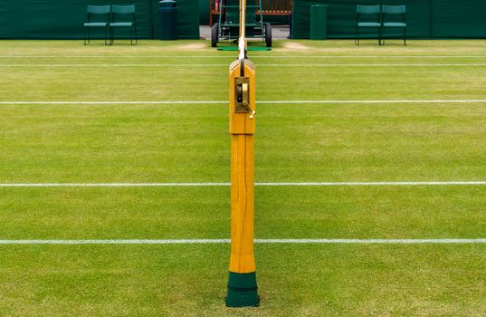 Detail of a lawn tennis court