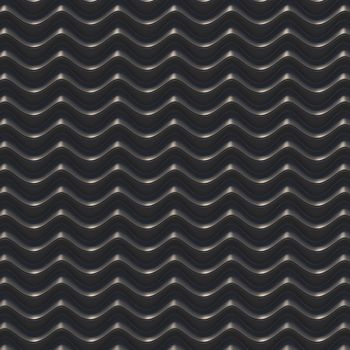 Black wave abstract background. 3D render illustration