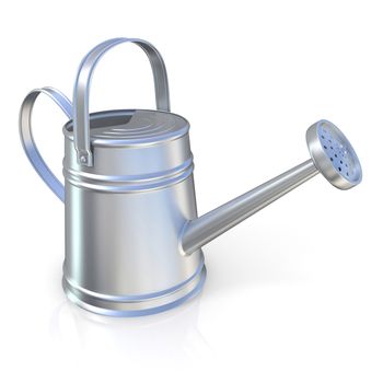 Metal watering can 3D render isolated white background