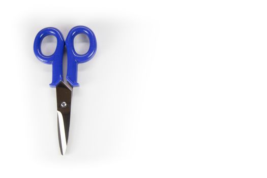 Typical electrical used scissors with blue arms