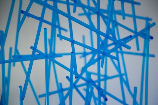 Macro vision on small glass blue pipes