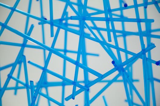 Macro vision on small glass blue pipes