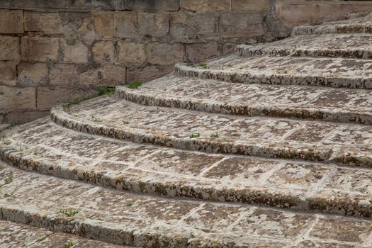Grunge weathered stairs drawing a circular shape