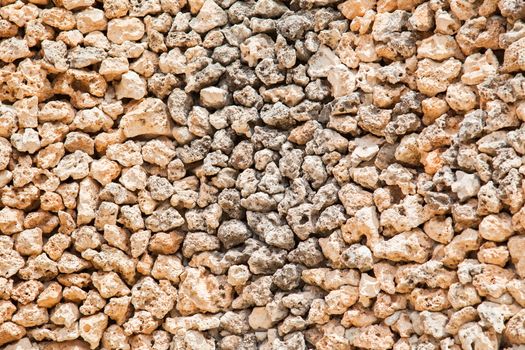 A dry wall made with different rocks