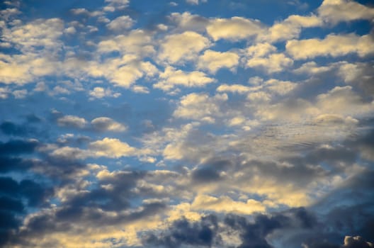 Sky with clouds at sunset in Thailand