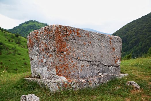 Mediaeval tombstones located in Lukomir village on Bjelasnica mountain, Bosnia and Herzegovina