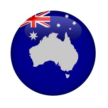 Australia map button on a white background.