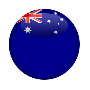 Blank Australia button with copy space on a white background.