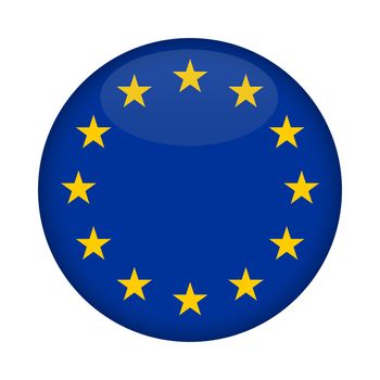 Blank Euro Flag button isolated on a white background.