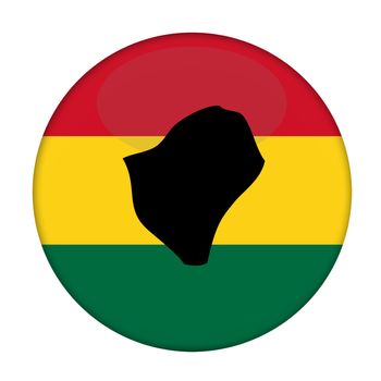 Burundi map on a Rastafarian flag button, white background.