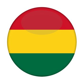 3d Rastafarian Flag button isolated on a white background.