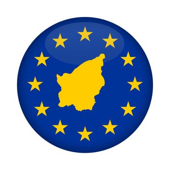San Marino map on a European Union flag button isolated on a white background.