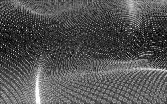 Abstract polygonal space low poly dark background with connecting dots and lines. Connection structure. 3d rendering