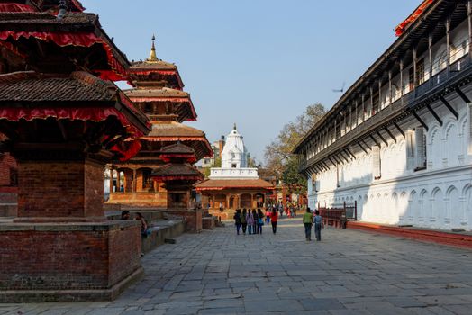 KATHMANDU, NEPAL - CIRCA APRIL 2013: Kathmandu Durbar Square is a UNESCO World Heritage Site. Several buildings collapsed during the 2015 Nepal earthquake.