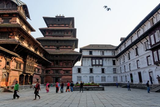 KATHMANDU, NEPAL - CIRCA APRIL 2013: Hanuman Dhoka complex in Kathmandu Durbar Square is house to two museums .
