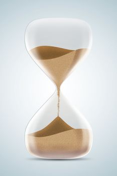 Hourglass isolated on white background. 3d illustration.