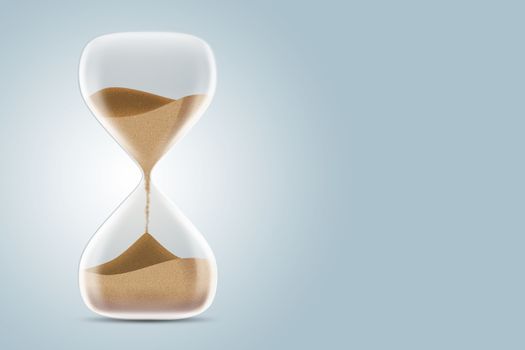 Hourglass isolated on white background. 3d illustration.