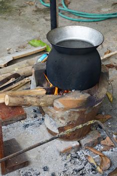Cooking in traditional cookshops, Laos, Asia