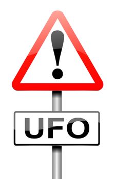 Illustration depicting a sign with a ufo concept.