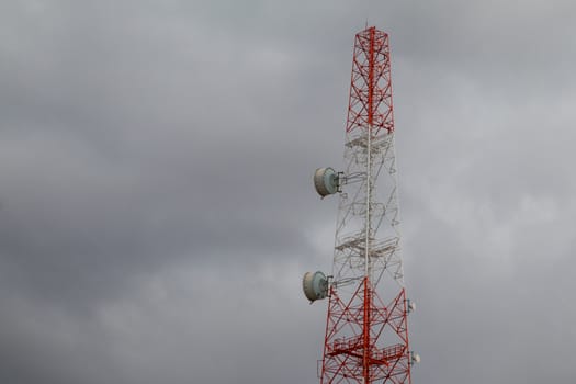 Signal pole during dark sky