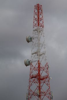 Signal pole during dark sky