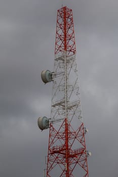 Signal pole during dark sky