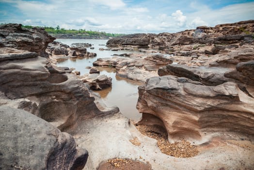 Sampanbok natural stone park of Ubonratchathani Thailand