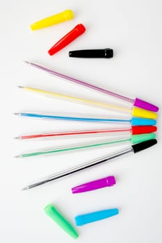 Collection of ball-point pen over white