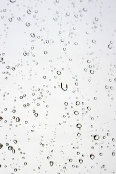 Drops of rain on the window (glass). Shallow DOF.