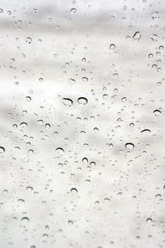 Drops of rain on the window (glass). Shallow DOF.