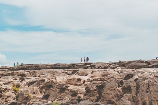 Sampanbok natural stone park of Ubonratchathani Thailand.