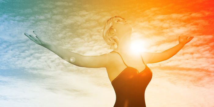 Free Happy Woman Enjoying Nature and Freedom as Concept