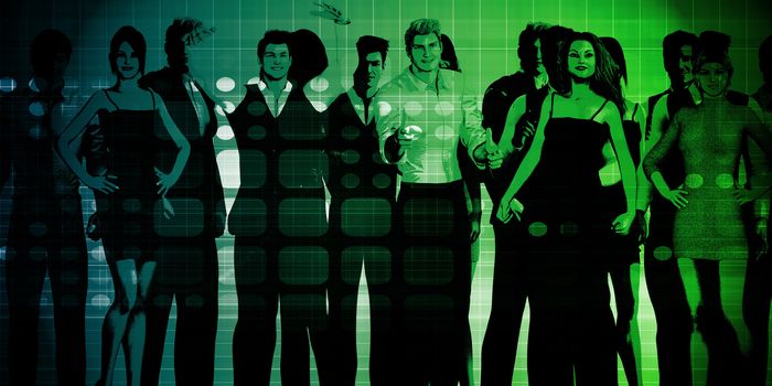 Business People Group Standing Together in Unity