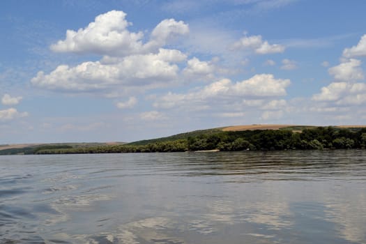 Summer hot on the Danube islands. Ships, boats fishing spots, places beach How much rest and relaxation.