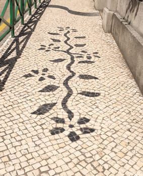 Mosaic in footpath